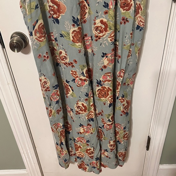 NATURAL LIFE Dusty Blue Maxi Dress with Rust Floral Print Never Worn - Picture 9 of 10